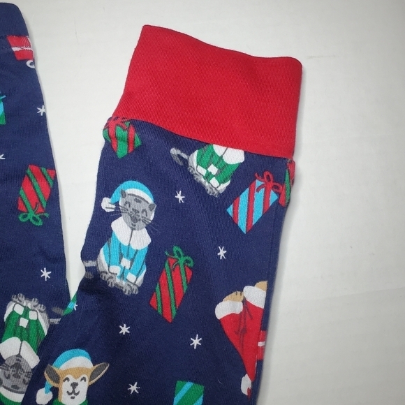 Lands End Snug fit Pajamas Cotton Long Sleeve Navy Holiday dog cat Christmas 16 - Picture 12 of 12